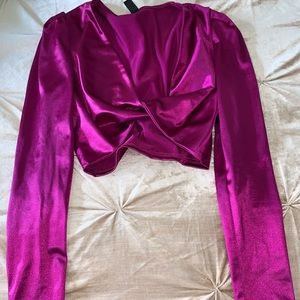 Satin crop top & matching skirt